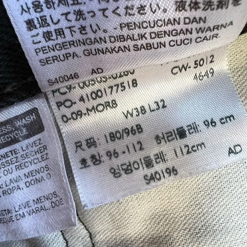 Levi’s 505 Jeans Straight Leg Black Wash Denim Men’s size 38 x 32